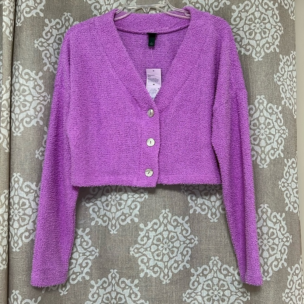 Cropped Cardigan- Teddy Bear Soft